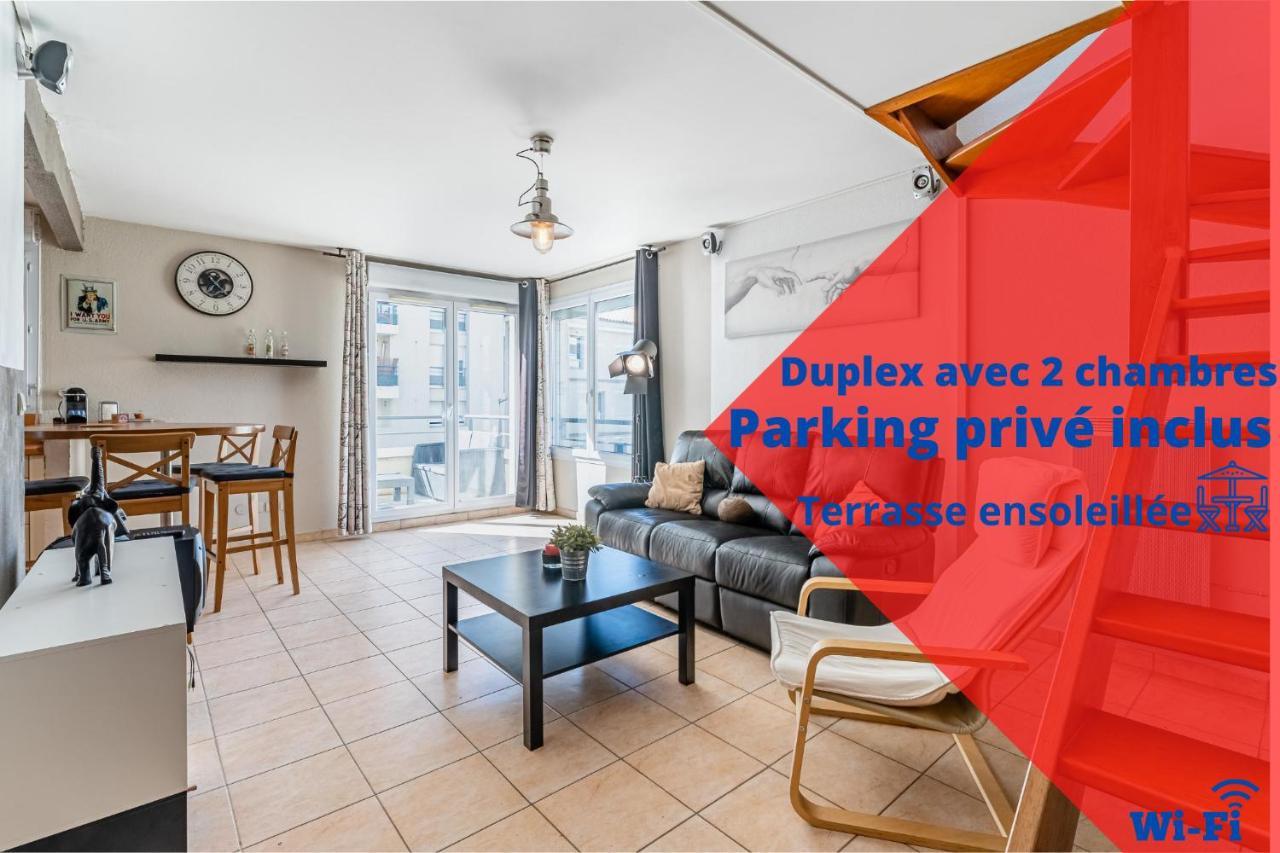 La Joliette; Duplex 2 Chambres, Parking Inclus+ Terrasse+ Ascenseur Marseille Exteriör bild